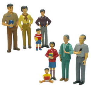 Muñecos Familia Asiatica 8 Figuras