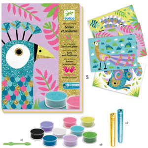 Pintar con Arena y Glitter Pájaros