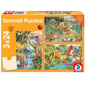 Puzle 3 x 24 Dinosaurios