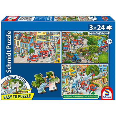 Puzle 3 x 24 pz Brigada de Incendios