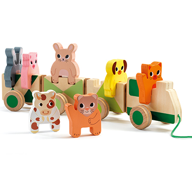 Arrastre Madera Tren Animales